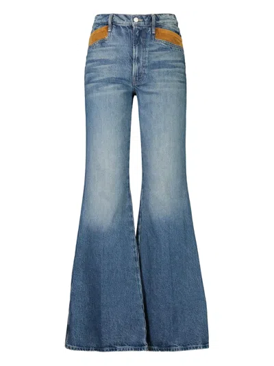Mother Pointy Pocket Doozy Heel Jeans In Blue