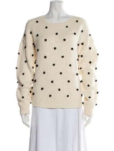 Pre-owned Mother Polka Dot Print Crew Neck Sweater In Neutral
