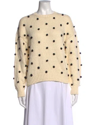 Pre-owned Mother Polka Dot Print Crew Neck Sweater In Neutrals