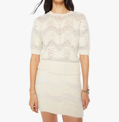 Mother Powder Puff Short Sleeve Sweater In Nouvelle Vague In Multi
