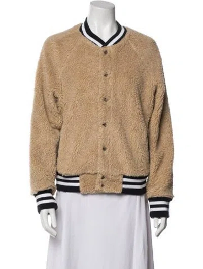 Pre-owned Mother Printed Bomber Jacket In Brown