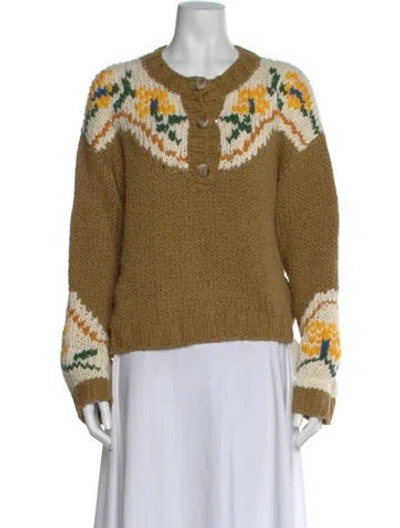 Pre-owned Mother Printed Crew Neck Sweater In Multi