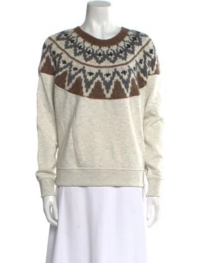 Pre-owned Mother Printed Crew Neck Sweater In Neutral