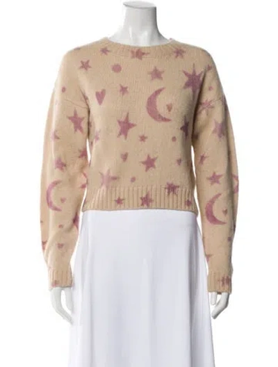 Pre-owned Mother Printed Crew Neck Sweater In Neutral