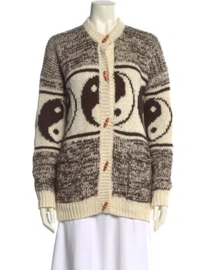 Pre-owned Mother Printed Crew Neck Sweater In Neutral