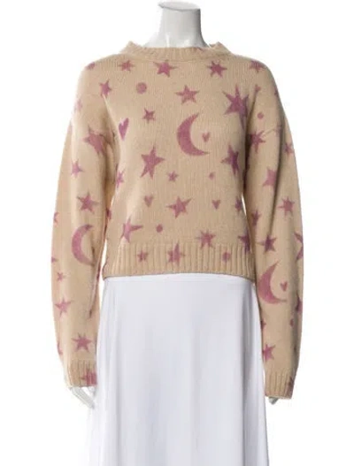 Pre-owned Mother Printed Crew Neck Sweater In Neutral