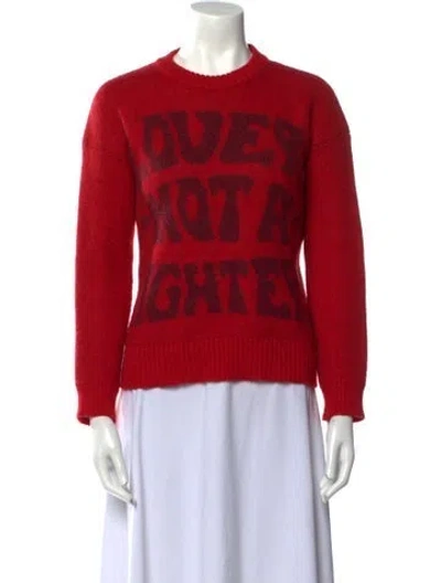 Pre-owned Mother Printed Crew Neck Sweater In Red