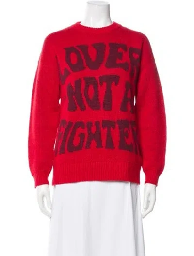 Pre-owned Mother Printed Crew Neck Sweater In Red