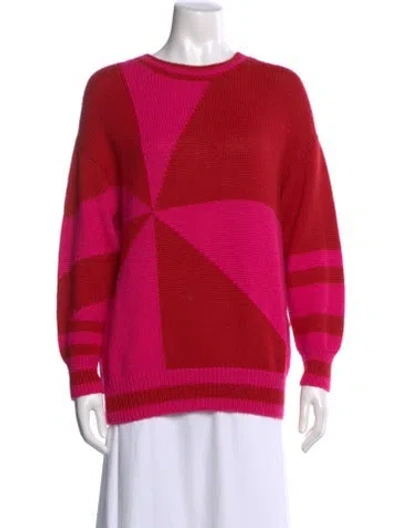 Pre-owned Mother Printed Crew Neck Sweater In Red
