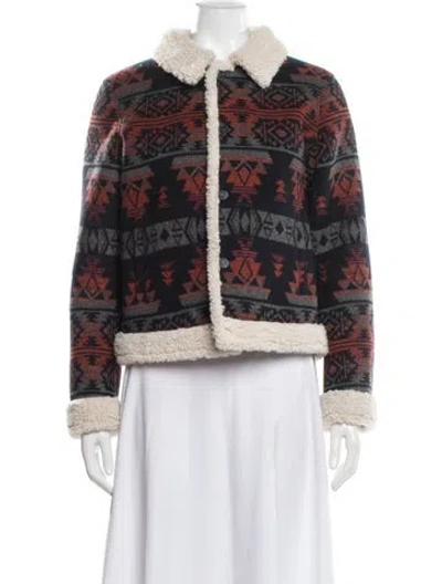 Pre-owned Mother Printed Faux Fur Jacket In Multi