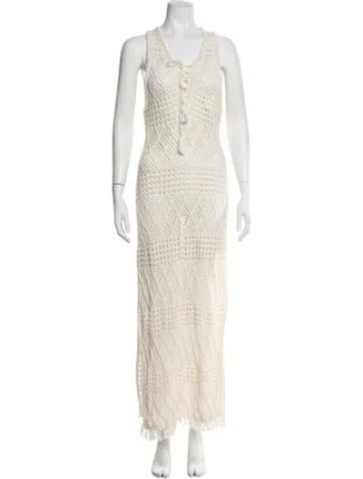 Pre-owned Mother Printed Long Dress In Neutral