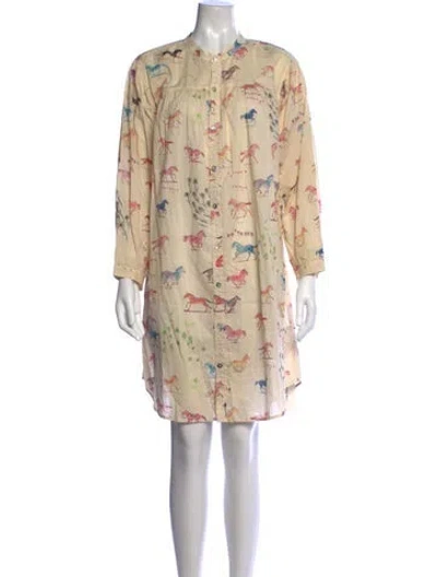 Pre-owned Mother Printed Mini Dress In Neutrals