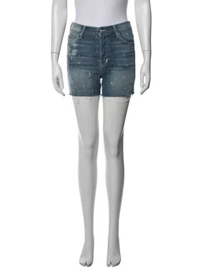 Pre-owned Mother Printed Mini Shorts In Blue
