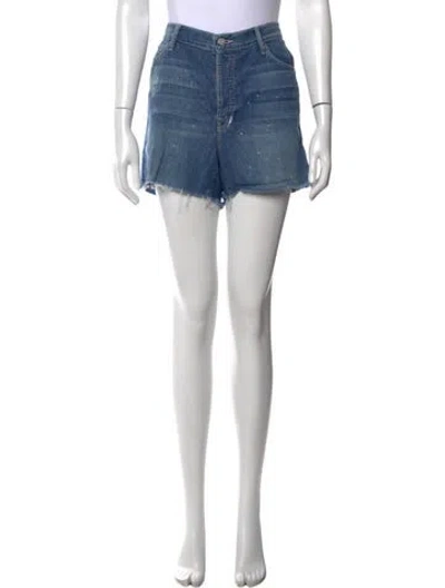 Pre-owned Mother Printed Mini Shorts In Blue