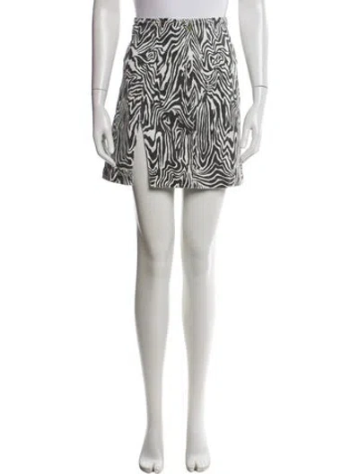 Pre-owned Mother Printed Mini Skirt In Black