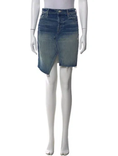 Pre-owned Mother Printed Mini Skirt In Blue