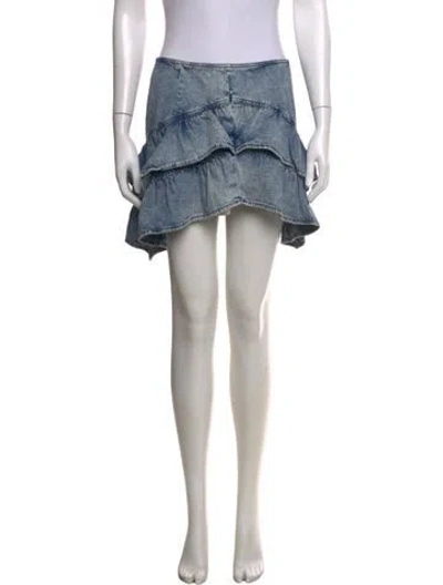 Pre-owned Mother Printed Mini Skirt In Blue