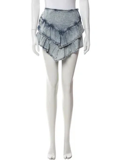Pre-owned Mother Printed Mini Skirt In Blue/white