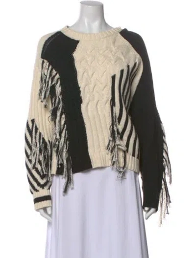 Pre-owned Mother Printed Scoop Neck Sweater In Neutral