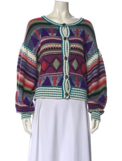 Pre-owned Mother Printed Scoop Neck Sweater In Neutral