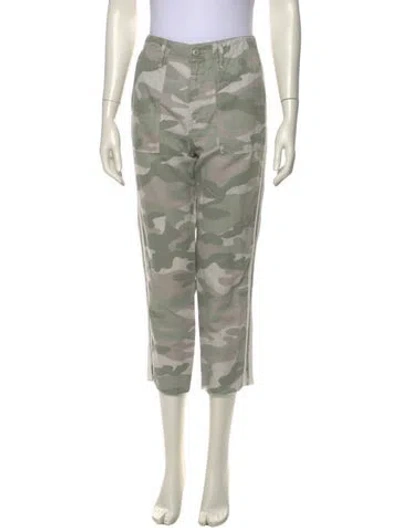 Pre-owned Mother Printed Straight Leg Pants In Green