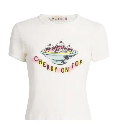 Mother Printed The Itty Bitty Ringer T-shirt In White