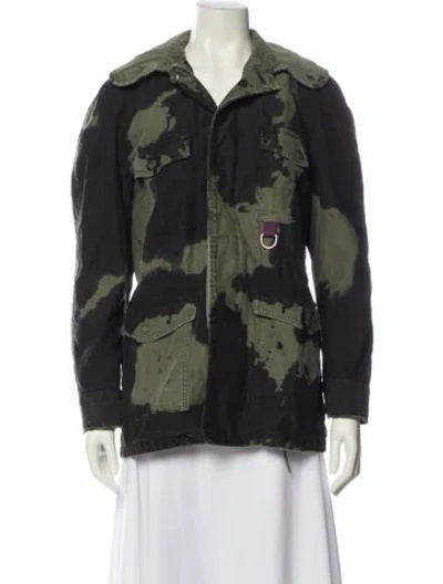 Pre-owned Mother Printed Utility Jacket In Green