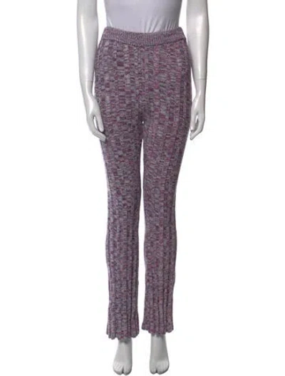 Pre-owned Mother Printed Wide Leg Pants In Purple