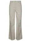 Mother Pristine Flared High-waisted Pants With Subtle Detailing In Gray