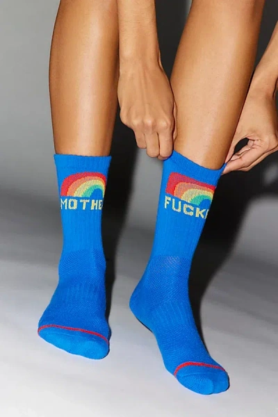 Mother Rainbow Baby Steps Crew Sock In Blue, Women's At Urban Outfitters