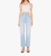 Mother The Lil Rambler Zip Flood Jeans In Out Of The Blue In Multi