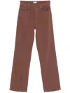 Mother The Rambler Zip Sneak Russet Pants In Braun