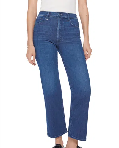 Mother Rambler Zip Ankle Denim In Animal Instinct In Blue