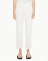 Mother Rambler Zip Ankle High Rise Straight Jeans In Cream Puffs In White
