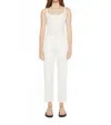 Mother Rambler Zip Ankle High Rise Straight Jeans In Cream Puffs In White