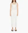 Mother Rambler Zip Ankle High Rise Straight Jeans In Cream Puffs In White