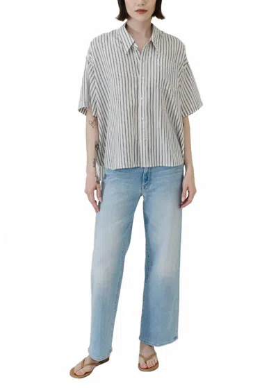 Mother Rambler Zip Ankle Straight Leg Jeans In Blue