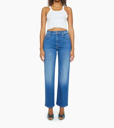 Mother Rambler Zip Flood High-waisted Jeans In Nip It In The Bud In Blue