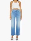 Mother Rambler Zip Flood Jeans In Read Between The Lines In Blue