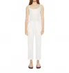 Mother Rambler Zip Ankle High Rise Straight Jeans In Cream Puffs In White
