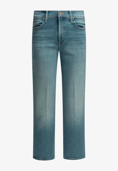 Mother Rambler Zip Straight-leg Jeans In Blue