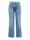 Mother The Hustler Roller Ankle Wide Leg Jeans In Blue