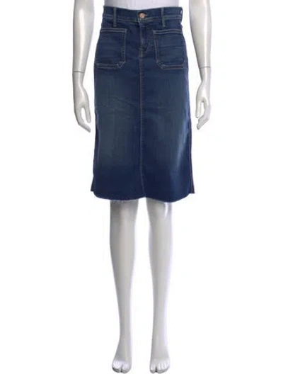 Pre-owned Mother Raw-edge Trim Knee-length Skirt In Blue