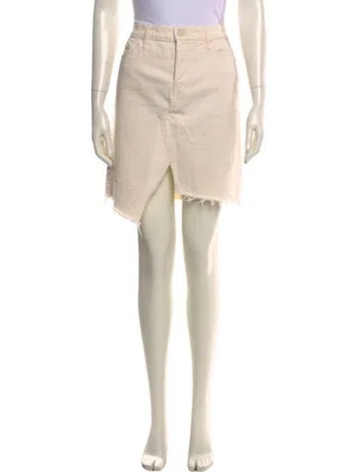 Pre-owned Mother Raw-edge Trim Knee-length Skirt In Neutral