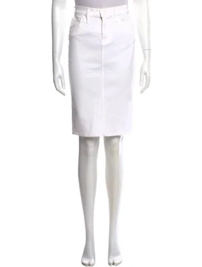 Pre-owned Mother Raw-edge Trim Knee-length Skirt In White