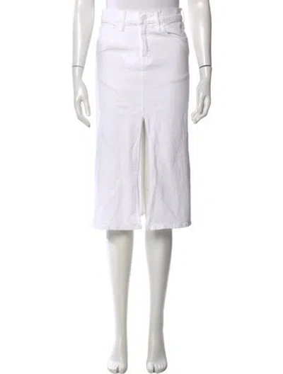 Pre-owned Mother Raw-edge Trim Knee-length Skirt In White