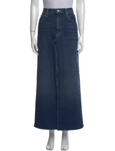 Pre-owned Mother Raw-edge Trim Long Skirt In Blue