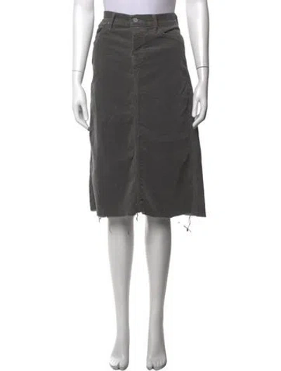 Pre-owned Mother Raw-edge Trim Midi Length Skirt In Gray