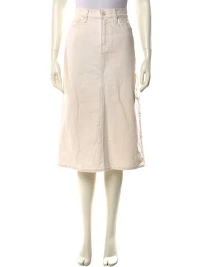 Pre-owned Mother Raw-edge Trim Midi Length Skirt In Neutral