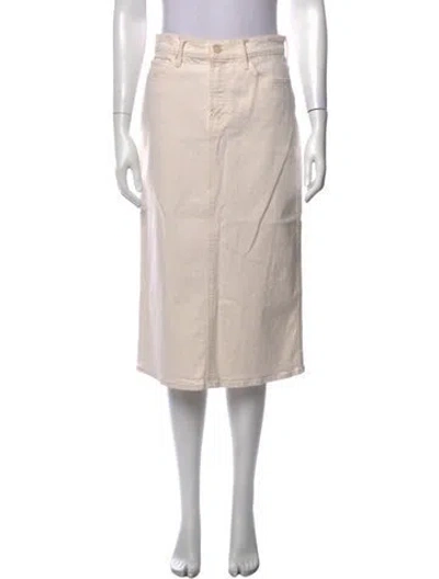 Pre-owned Mother Raw-edge Trim Midi Length Skirt In Neutrals